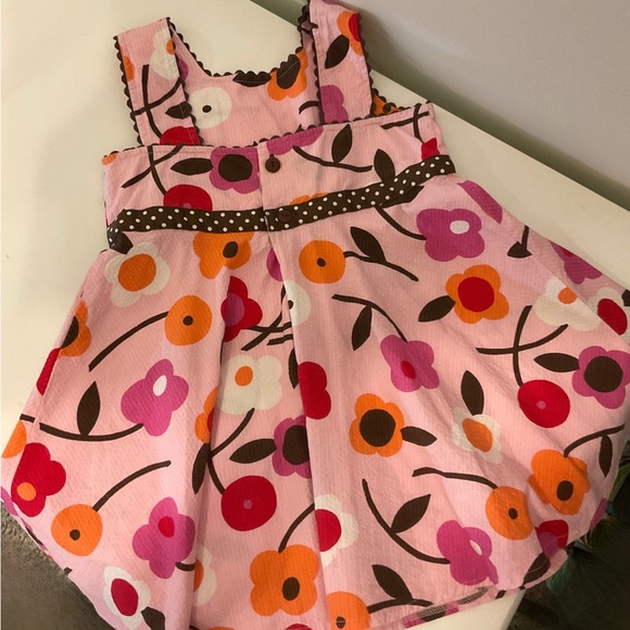 Chez Ami Girls Pink Floral Sundress Size 6X – Sleeveless Cotton Dress - Picture 4 of 10
